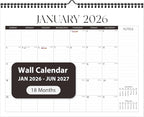 2026 Wall Calendar, Monthly Wall Calendars, Jan 2026 - Jun 2027, Desk Planner (8.5" x 11"), Hanging for Home, School, Office Supplies