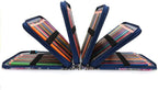 Vomgomfom Colored Pencil Case - 252 Slot Pencil Holder with Zipper Closure, Twill Fabric Large Capacity Pencil Case for Watercolor Pens or Markers, Artist Organizer (Blue Rose)