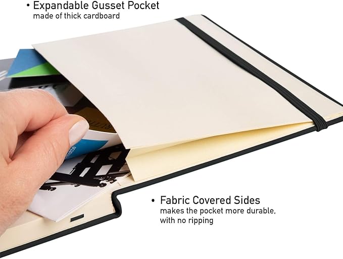 Simply Genius Notebooks - A5, Black, 4-Pack, Hardcover - Dotted Grid Journal for Work & School