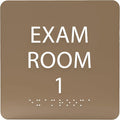 ADA CENTRAL SIGNS - 6" X6" Exam Room 1 Sign - ADA Compliant Tactile Graphics Grade 2 Braille Text Acrylic Wall Signs - Educational Institution Directional Assistance Test Center Door Sign for Schools