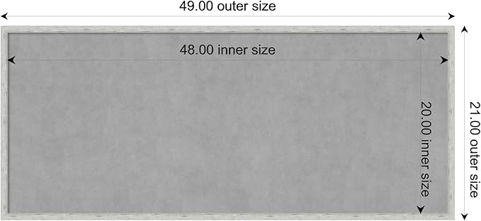 Amanti Art Silver Framed Magnetic Board 21x49 Oversize Vision Board for use with Magnets, 100% Metal Sheet to Display Items as Office Decor or for Home Organization in mudroom, Kitchen or Kids Room