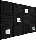Baysola Large Cork Boards for Walls – 48 x 36 Self Adhesive Felt Wall Tiles, Ideal for Office Black Bulletin Board, Easy to Install Pin Board Photo Board Dart Board Wall Protectors