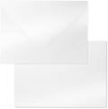 Shimmer Shiny White Envelopes 5.25 x 7.25 inches 100 PCS, Goefun A7 Euro V Flap Envelopes with Gummed Seal for 5 x 7 Cards, Wedding, Baby Showers, Birthday, Graduation