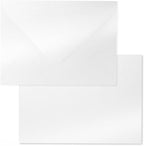 Shimmer Shiny White Envelopes 5.25 x 7.25 inches 100 PCS, Goefun A7 Euro V Flap Envelopes with Gummed Seal for 5 x 7 Cards, Wedding, Baby Showers, Birthday, Graduation