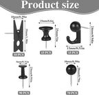 200 Pieces Push Pins Thumb Tacks Black Push Pins for Cork Board, 5 Style for Bulletin Boards Wall Maps Pictures Office Home Supplies