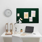 Bulletin Board, 36 x 24 Inches Felt Pin Board - Decorative Cork Alternative for Wall, 3' x 2' Foldable Picture Self-Adhesive Vision Prayer Board With 20 Pushpins - Dark Green