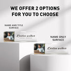 Desk Name Plate Personalized, Custom Name Plates for Desks, Office Desk Decor, Clear Acrylic Glass Block with Photo, Personalized Office Gifts for Women Men Coworkers Boss Teachers, Appreciation Gifts