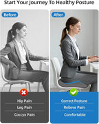 Extra-Dense Seat Cushion for tailbone pain relief ，Ergonomic seat cushions for office chairs，sciatica pain relief pillow , pressure relief Seat Cushion, office chair cushion，car seat cushion-Grey
