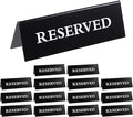 14 Pcs Reserved Table Signs, Black Reserved Signs Reserved Seating Signs, Reserved Table Signs Acrylic Reserved Table Tent Signs, Reservation Seat Signs for Wedding Restaurant Office Meeting Chairs