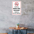 Locmorly This is A Smoking Free Building Sign, Smoking Sign, 8x12 Inch, Metal Sign No Smoking Sign