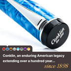 Conklin Duragraph Fountain Pen Ice Blue - Broad Nib, Elegant Writing Instrument with Cool Blue Finish
