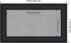 Amanti Art Black Framed Magnetic Board 17x29 Small Vision Board for use with Magnets, 100% Metal Sheet to Display Items as Office Decor or for Home Organization in mudroom, Kitchen or Kids Room