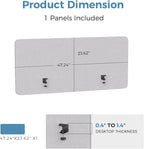 MORDEER 47.2" Privacy Desk Divider Panel, Acoustic Divider Panels for Office, Clamp-on Cubicle Office Room Dividers, Easy Assemble, Light Grey