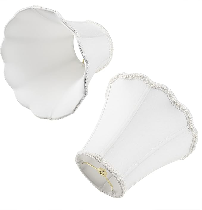 Bell Lamp Shade, Saangseon White Lampshade Replacement 6'' Top x 11.5'' Bottom x 9.5'' Slant Height x 9'' Vertical Height, Lamp Harp Included