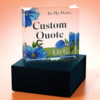 Custom Acrylic Sign Personalized, Custom Desk Name Plate, 18 Styles, (4"x4"), With Gift Box, USA Made by Acryluxe. (Meconopsis)
