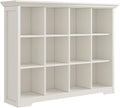 OSCHF Wooden Cube Bookcase with Base - Modern 3 Tiers Floor Standing Open Shelf Cabinet for Home and Office, 12-Cube Lattice Bookshelf, Warm White