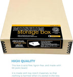 Lineco Museum Archival Storage Box, 8.75x10.75x3 in. Drop Front Design. Acid-Free with Metal Edge. Organize Photos, Pictures, Prints, Documents, Crafts, DIY. Tan, 1 Pack