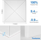 Sonicism 12 Pack X-Lined Acoustic Panels with Self-Adhesive, 12"X 12"X 0.4" Sound Proof Foam Panels, Decorative Soundproof Wall Panels, Sound Absorbing Tile for Home & Offices, Blue
