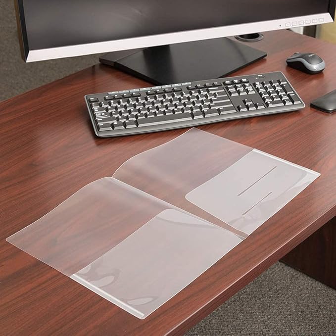 JAM PAPER Plastic Light Weight Flexible Two Pocket Presentation Folders - Clear - 12/Pack