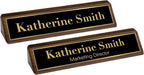 Custom Desk Wedge Name Plate - Personalized Titles and Styles (2x10 Inch, Solid Walnut w/Name Plate)