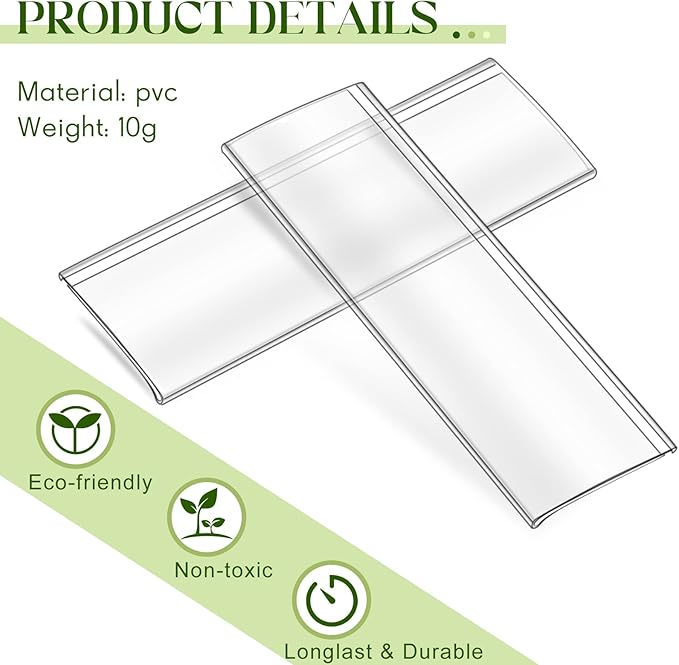 72 Pieces Clear Plastic Adhesive Shelf Tag & Price Label Holders for Supermarket, School, Library, Mailbox & Storage Bins(4 x 1 Inch)