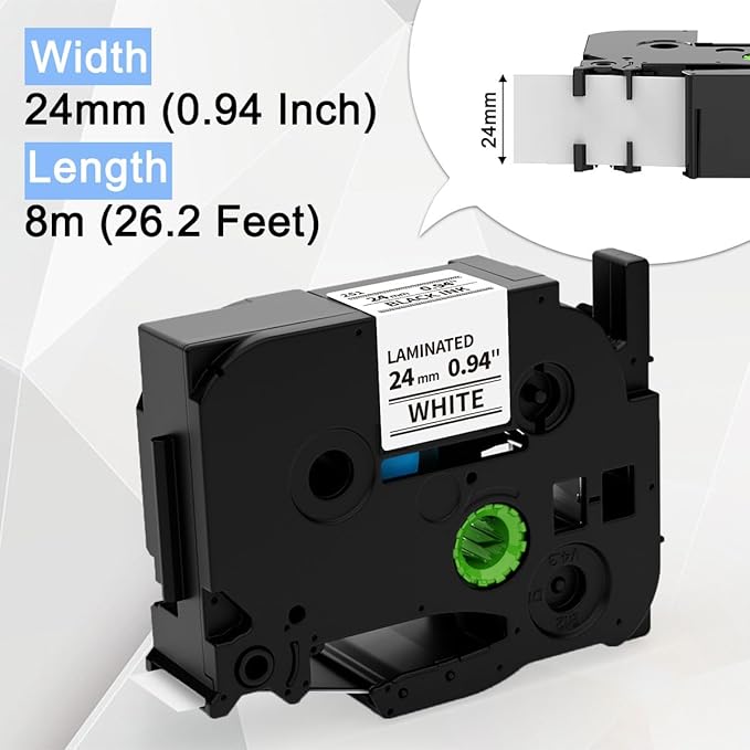 Labelife TZe 24mm Label Maker Tape Replacement for Brother P Touch TZe TZ Tape 24mm 0.94 Laminated Tze-251 451 551 651 751 1 inch for Brother Ptouch PTD600 PT-D610BT PT-P710BT PTP750W, 5-Pack