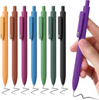 Piochoo Gel Pens,8 Pcs Black Ink Pens for Women, 0.5mm Fine Point Smooth Writing, High-End Series Retractable Pen for Journaling Note Taking Sketching No Bleed for Women Girls Nurse Teacher