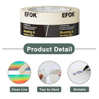 EFOK 10 Pack Masking Tape 2 Inch Wide Bulk, 2026 Upgrade White Painters Tape Anti-UV General Purpose, 1.88 Inch × 55 Yards Total 550 Yards