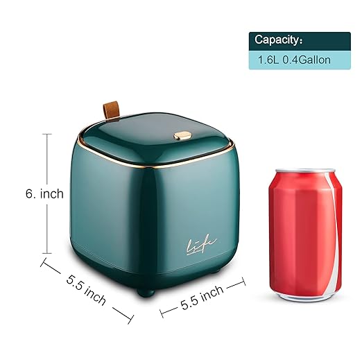 Business King Mini Trash Can 1.6L/0.4 Gallon with Trash Bags 180pcs, Tiny Small Desktop Trash Bin with Lid, Countertop Mini Garbage Bin for Home, Office, Kitchen, Bedroom, Bathroom (Blue)