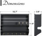 Mutsault Key Holder for Wall, Mail Organizer Wall Mounted, Black