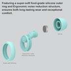 Jayine Ear Plugs for Noise Cancelling Ear Protection EarPlugs for Sleep,Concerts,Work,Study,8 Size Eartips with Small Box,Perfect -30dB Silicone Earplugs for Noise Reduction T-Blue