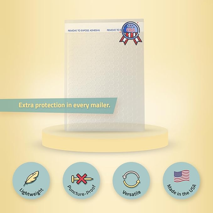TYCHE Clear Bubble Bags 8 x 15.5 in / 20.32 cm x 39.37 cm Self-Sealing Bubble Mailer, Shipping Bags, Bubble Wrap Pouches, Padded Mailing Envelopes 300 Pack MADE IN USA (8" x 15.5", 300.0, Count)
