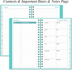 2026 Pocket Planner/Calendar - 2026 Planner from January 2026 - December 2026, Planner 2026 with 12 Tabs, Twin-Wire Binding, Inner Pocket, 3.75" x 6.75, Teal