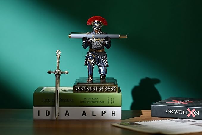 HDMbigmi Roman Legion Soldier Knight Pen Holder Pen Stand Desk Organizers and Accessories for Office and Home(Blue)