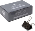 U Brands Binder Clips, Large 2-Inch Width, 1-Inch Paper Holding Capacity, Black and Silver Steel, 12-Count