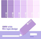 Unjoo White Correction Tape, Easy To Use Cute Applicator for Instant Corrections, For school, Office Workers (Gradient Purple, 5M/196" x 0.2",12pack)