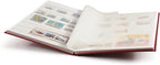 LIGHTHOUSE – “BASIC” Hard Cover Stockbook for Stamps – 32 White Cardstock 9”x12” (A4) Pages with Glassine Strips - Red