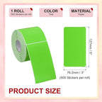 PATIKIL 3 x 5 Inch Rectangle Inventory Color Coding Labels 1 Roll, Square Self-Adhesive Inventory Label Stickers for Office Home Organization Name Tags, 500 Per Roll, Teal