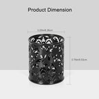 EasyPAG Black Pen Holder for Desk, 2 Pack Round Pen Organizer, Brush Holder for Vanity, Metal Pencil Cup Organizer for Home, Office, Classroom, School