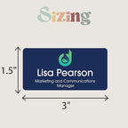 Custom Name Tag Full Color with Logo Magnetic Back | Name Badges for Business | Metal Name Tags ID Badges for Employees | Personalized Name Tags | Magnetic Name Tags Personalized (3x1.5 Inches)