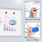 DEVELOP Large Magnetic Dry Erase White Board 60 x 36 Inches, Wall-Mounted 5' x 3' Whiteboard for Home Office School, Silver Aluminium Frame with Detachable Marker Tray, 4 Markers 1 Eraser 4 Magnets