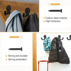 CBWLWJ 15 Pack Coat Hooks Wall Hooks for Hanging, Heavy Duty Double Prong Metal Hook Wall Mounted for Living Room, Bathroom, Kitchen, Bedroom for Coat, Bag, Scarf, Towel, Hat, Key, Cup (Black)