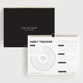 Stay on Track Habit Tracker Wall Calendar – Daily, Weekly & Monthly Habit Journal for Goal Setting & Productivity – Undated Spiral Planner by ThreeKin Collective