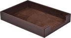 RHCSZ PU Leather Letter Tray - Load Documents Trays Front for Office Desktop Organizer - Desk Magazine, File, A4 Paper Holder - Paper Document File Holder Drak Brown (Drak Brown, A4-Tray)