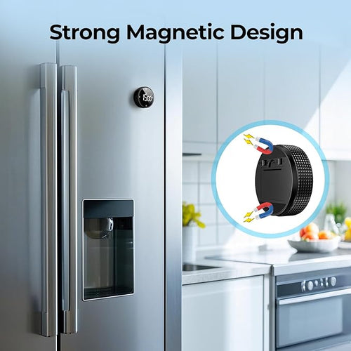 Allbean Magnetic Kitchen Timer for Cooking with Loud Alarm - Large LED Display Rotating Countdown Pomodoro Timer, Preset 5/15/25 Mins Easy for Seniors and Kids，for Baking Grilling Studying