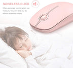 VssoPlor Wireless Mouse, 2.4G Slim Portable Computer Laptop Mouse with Nano Receiver Quiet Silent Optical Mice for Notebook, PC, Laptop, Computer-Pure Pink