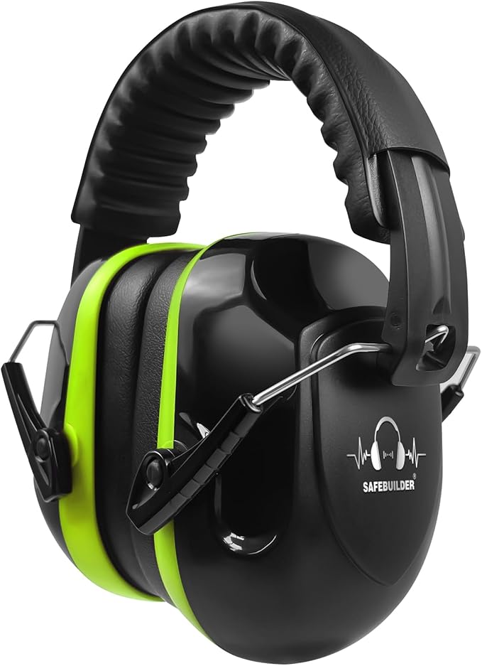 SAFEBUILDER Ear Muffs Noise Reduction SNR 33dB Adjustable Lightweight Safety Earmuffs Sound Proof Noise Cancelling ANSI