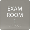 ADA CENTRAL SIGNS - 6" X6" Exam Room 1 Sign - ADA Compliant Tactile Graphics Grade 2 Braille Text Acrylic Wall Signs - Educational Institution Directional Assistance Test Center Door Sign for Schools