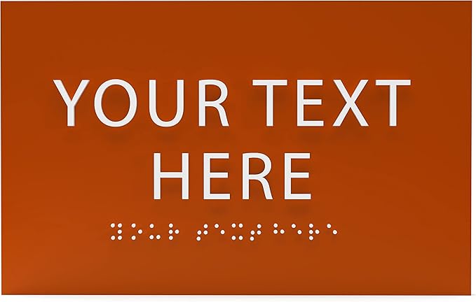 ADA CENTRAL SIGNS - 6" X4" Personalized Custom Sign- Tactile Graphics Grade 2 Braille Text | ADA Compliant Wall Mount Plastic Signs For Schools, Offices, Businesses, Apartments & Restaurants