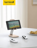 Lamicall Khaki Phone Holder for Desk - Cellphone Stand Khaki Desk Accessories Desktop Office Must Have Compatible with iPhone, 4-8'' Smartphone